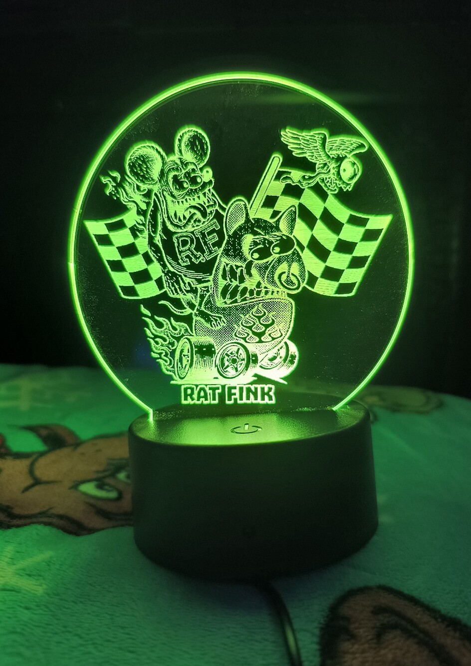 Rat Fink On Shakin Bacon Ham Hog Art Lamp Personalized
